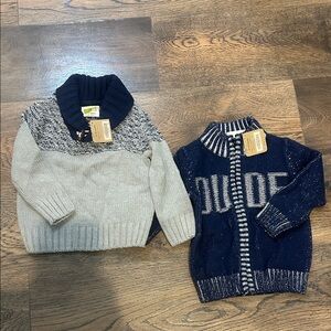 Crazy 8 Boys Two-Piece Sweater Set - Navy & Light Gray